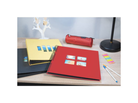 EXACOMPTA Album photos à spirales MILANO 320 x 320 mm, rouge