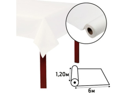 PROnappe Nappe jetable Airlaid, (l)1,2 x (L)6 m, blanc