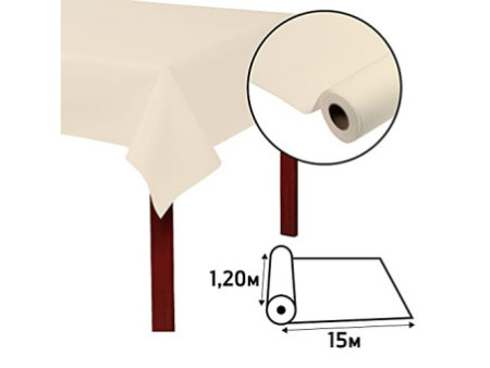 PROnappe Nappe jetable Airlaid, (l)1,2 x (L)15 m, ivoire