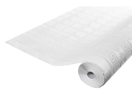 PROnappe Nappe en papier damassé, (l)1,18 x (L)100 m, blanc