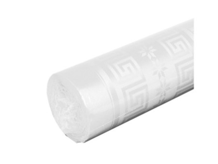 PROnappe Nappe en papier damassé, (l)1,18 x (L)100 m, blanc