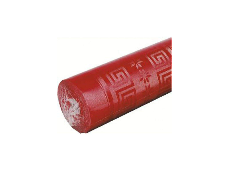 PROnappe Nappe en papier damassé, (l)1,18 x (L)6 m, rouge