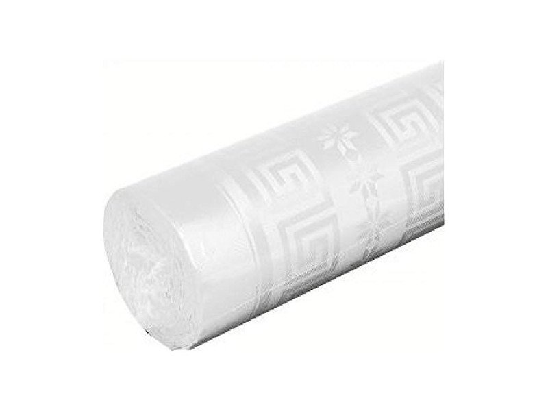 PROnappe Nappe en papier damassé, (l)1,18 x (L)10 m, blanc