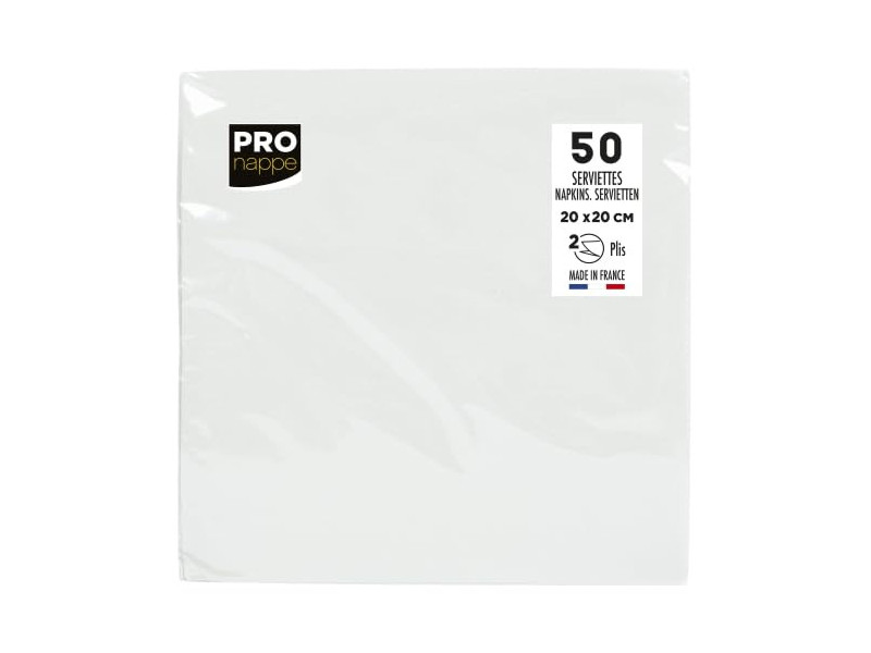 PROnappe Serviette cocktail, 200 x 200 mm, blanc