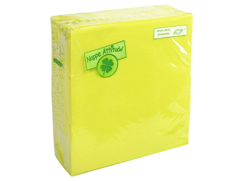 PROnappe Serviette de table jetable, 380 x 380 mm, vert kiwi