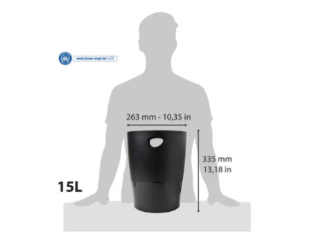 EXACOMPTA Corbeille à papier ECOBIN, 15 litres, noir