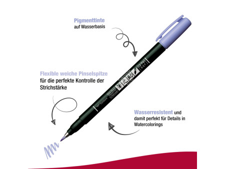 Tombow Stylo de calligraphie Fudenosuke Pastel, étui carton