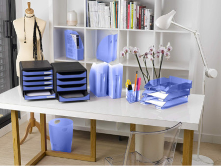 EXACOMPTA Corbeille à papier ECOBIN, 15 litres, bleu glacé