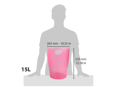 EXACOMPTA Corbeille à papier ECOBIN, 15 litres, framboise