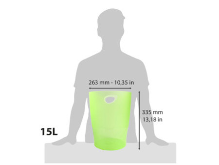 EXACOMPTA Corbeille à papier ECOBIN, 15 litres, vert pomme