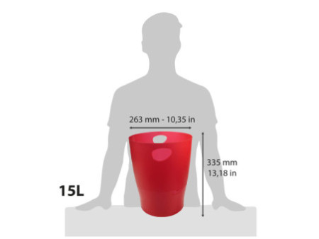 EXACOMPTA Corbeille à papier ECOBIN, 15 litres, rouge carmin