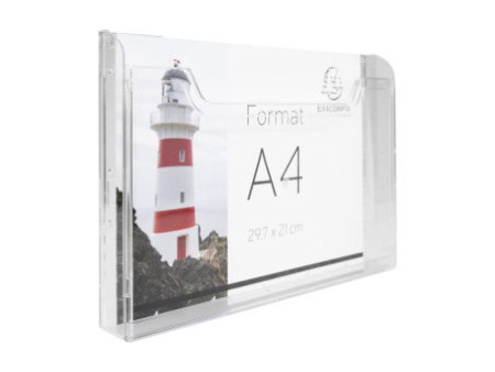 EXACOMPTA Distributeur de prospectus, A4 paysage, cristal