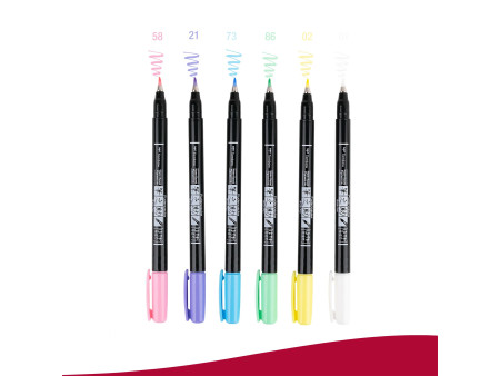 Tombow Stylo de calligraphie Fudenosuke Pastel, étui carton