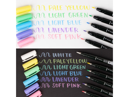 Tombow Stylo de calligraphie Fudenosuke Pastel, étui carton