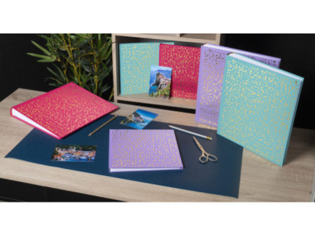 EXACOMPTA Album photos Plum, 250 x 250 mm, violet/doré