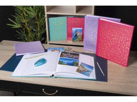 EXACOMPTA Album photos Plum, 250 x 250 mm, violet/doré