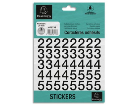 EXACOMPTA Chiffres auto-adhésifs 0-9, 20 mm, noir