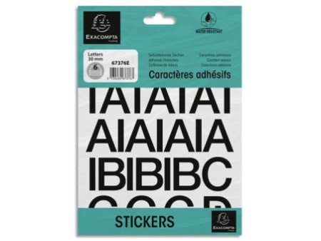 EXACOMPTA Lettres auto-adhésives A-Z, 30 mm, noir