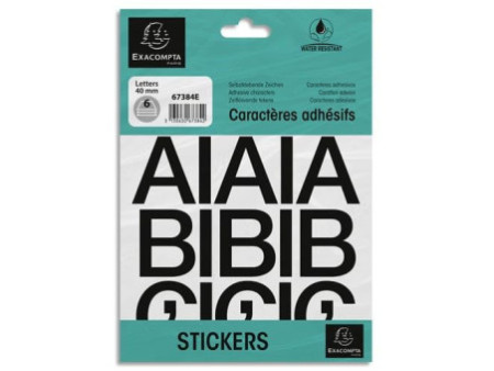 EXACOMPTA Lettres auto-adhésives A-Z, 40 mm, noir