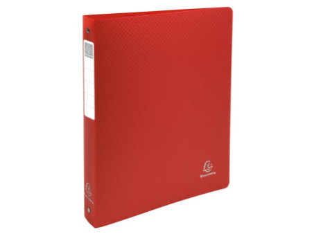 EXACOMPTA Classeur rigide Opaque, PP, A4, 4 anneaux, rouge