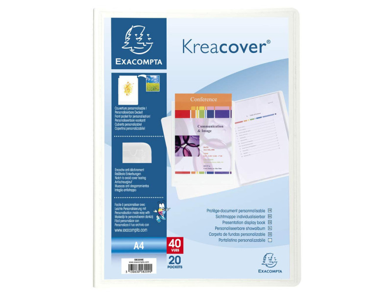 EXACOMPTA Protège-documents Kreacover, A4, 20 pochettes