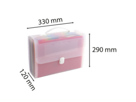 EXACOMPTA Trieur valisette avec poignée Crystal, transparent