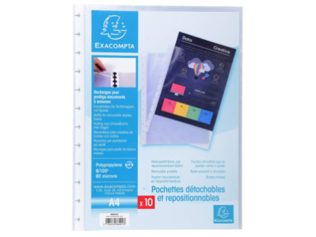 EXACOMPTA Recharge pochettes pour porte-vues amovible, A4