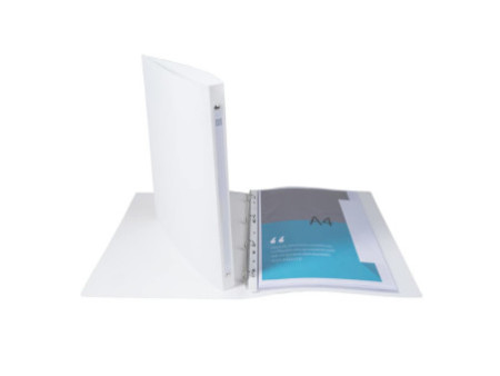 EXACOMPTA Classeur souple, PP, 4 anneaux, A4, blanc