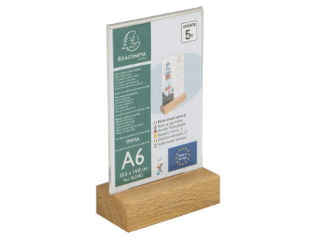 EXACOMPTA Porte-visuel, A6 portrait, socle en bois