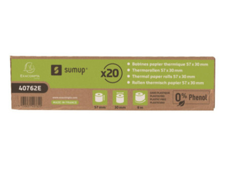 EXACOMPTA Bobine pour ticket CB SumUp, 57 mm x 9 mm, blanc