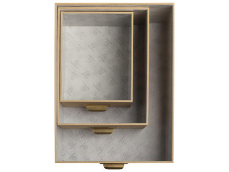 EXACOMPTA Lot de 3 boîtes gigogne Office by Me, beige