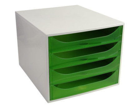 EXACOMPTA Module de classement ECOBOX, 4 tiroirs, vert pomme