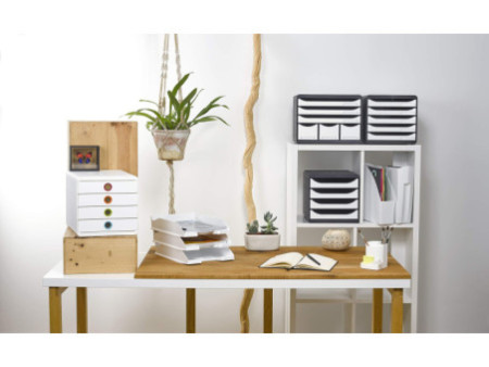 EXACOMPTA Module de classement POP-BOX, 4 tiroirs, blanc/