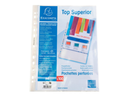 EXACOMPTA Pochette perforée qualité supérieure, A4, PP