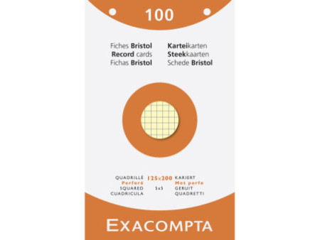 EXACOMPTA Fiche bristol, 125 x 200 mm, quadrillé, assorti