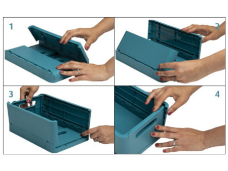 EXACOMPTA Boîte de rangement Smart Case Mini, bleu pacifique
