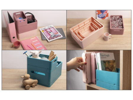 EXACOMPTA Boîte de rangement Smart Case Mini, vieux rose