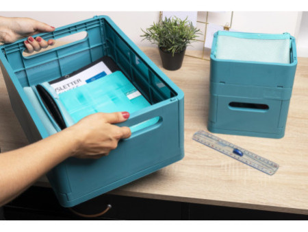 EXACOMPTA Boîte de rangement Smart Case Midi, bleu pacifique