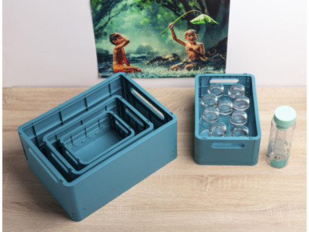 EXACOMPTA Boîte de rangement Smart Case Midi, bleu pacifique