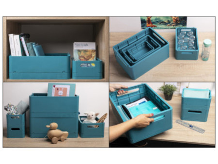 EXACOMPTA Boîte de rangement Smart Case Maxi, bleu pacifique