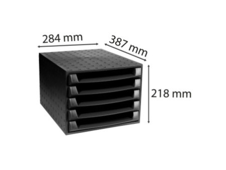 EXACOMPTA Module de classement THE BOX, 5 tiroirs, noir