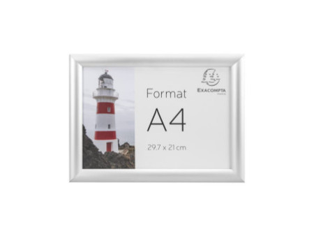 EXACOMPTA Cadre porte-affiche en aluminium, A4, argent