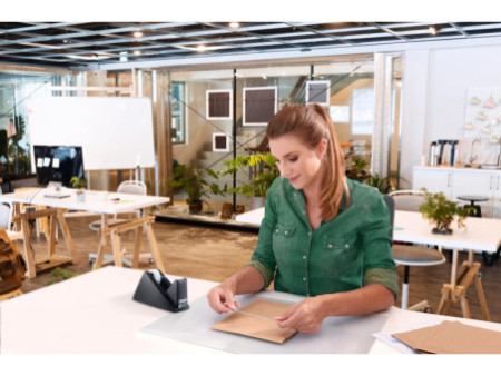 tesa Dévidoir de bureau Easy Cut Economy, équipé, noir