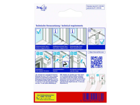 tesa Adaptateur pour moustiquaire de porte ALU FALT, blanc