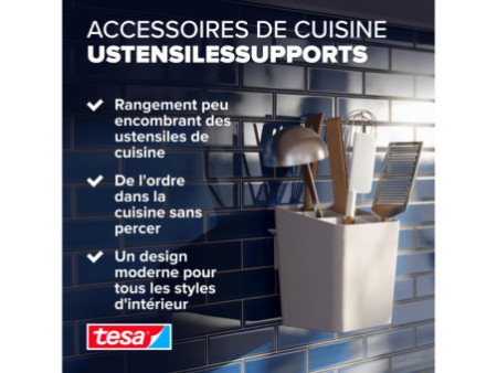 tesa KITCHEN Pot à ustensiles, blanc