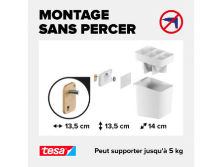 tesa KITCHEN Pot à ustensiles, blanc