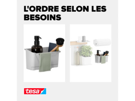 tesa KITCHEN Rangement pour évier, blanc