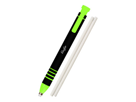 Läufer Stylo-gomme en plastique, 2 gommes de rechange, vert