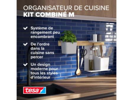 tesa KITCHEN Kit combi M, 7 pièces, blanc