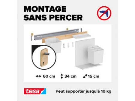 tesa KITCHEN Kit combi M, 7 pièces, blanc